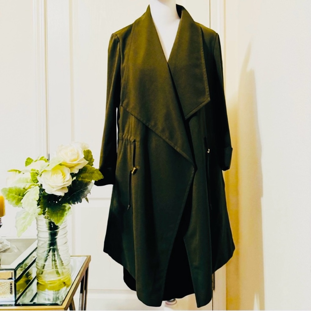 NEW ANNE KLEIN Women’s Olive Green Drape Coat